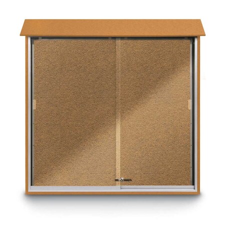 United Visual Products Outdoor Enclosed Combo Board, 72"x36", Bronze Frame/Black Porc & Apricot UVCB7236ODBZ-BLKPORC-APRICOT